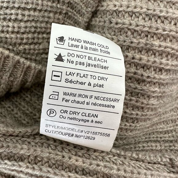 Vince Ribbed Tunic Sweater Dress XS Wool Cashmere Cowl Heather Almond - Picture 5 of 8